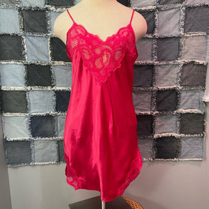 Vintage Gold Label Victoria's Secret Red Slip Dress